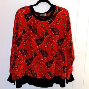 Vintage Personal Brand Jeweled Pattern Top Size 16